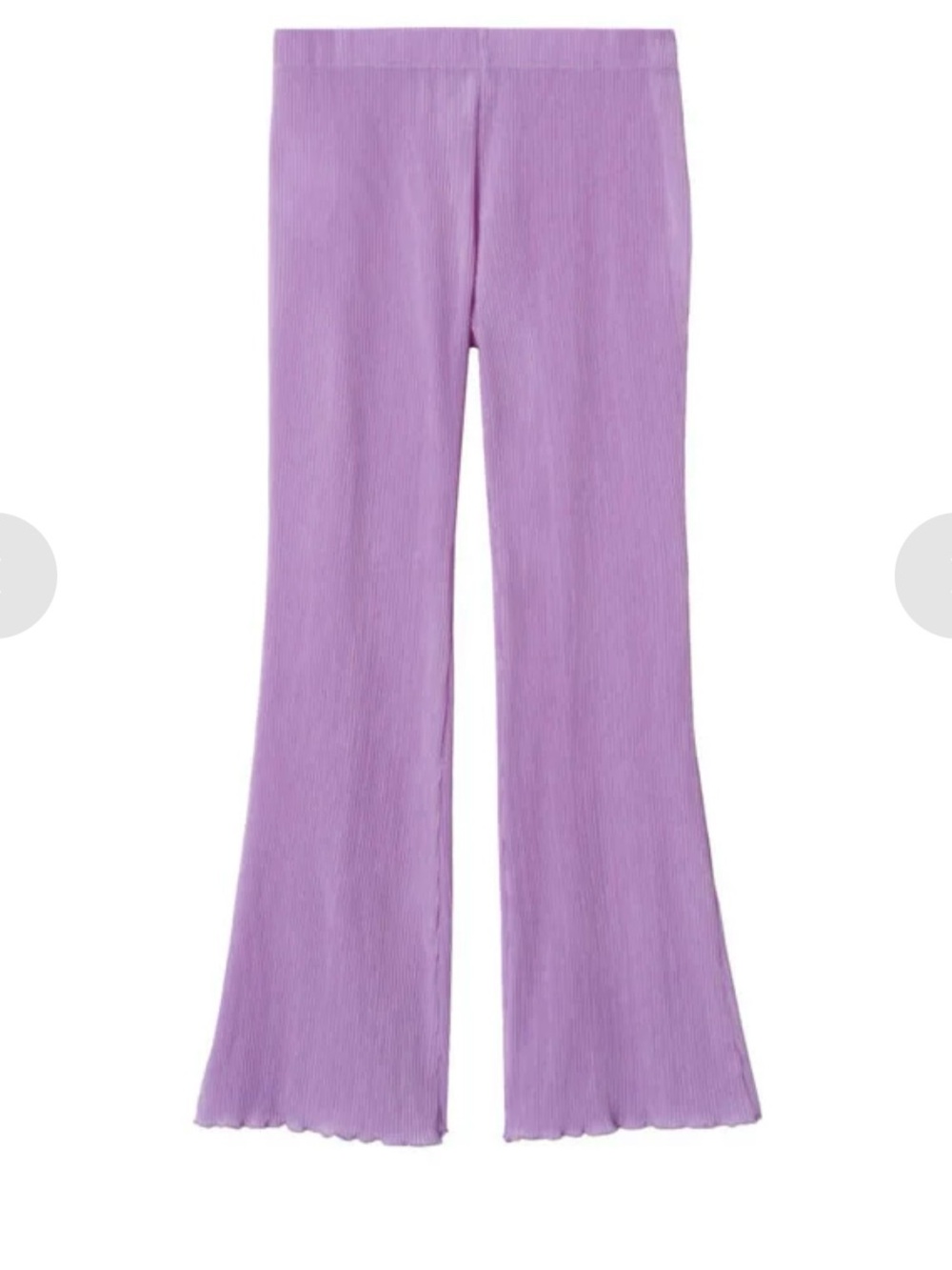Mango Ribbed Wide-Leg Pants in Lilac - Picture 2 of 9